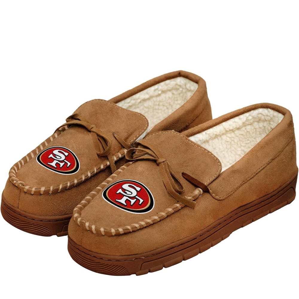 San Francisco 49ers Brown Moccasin Slippers